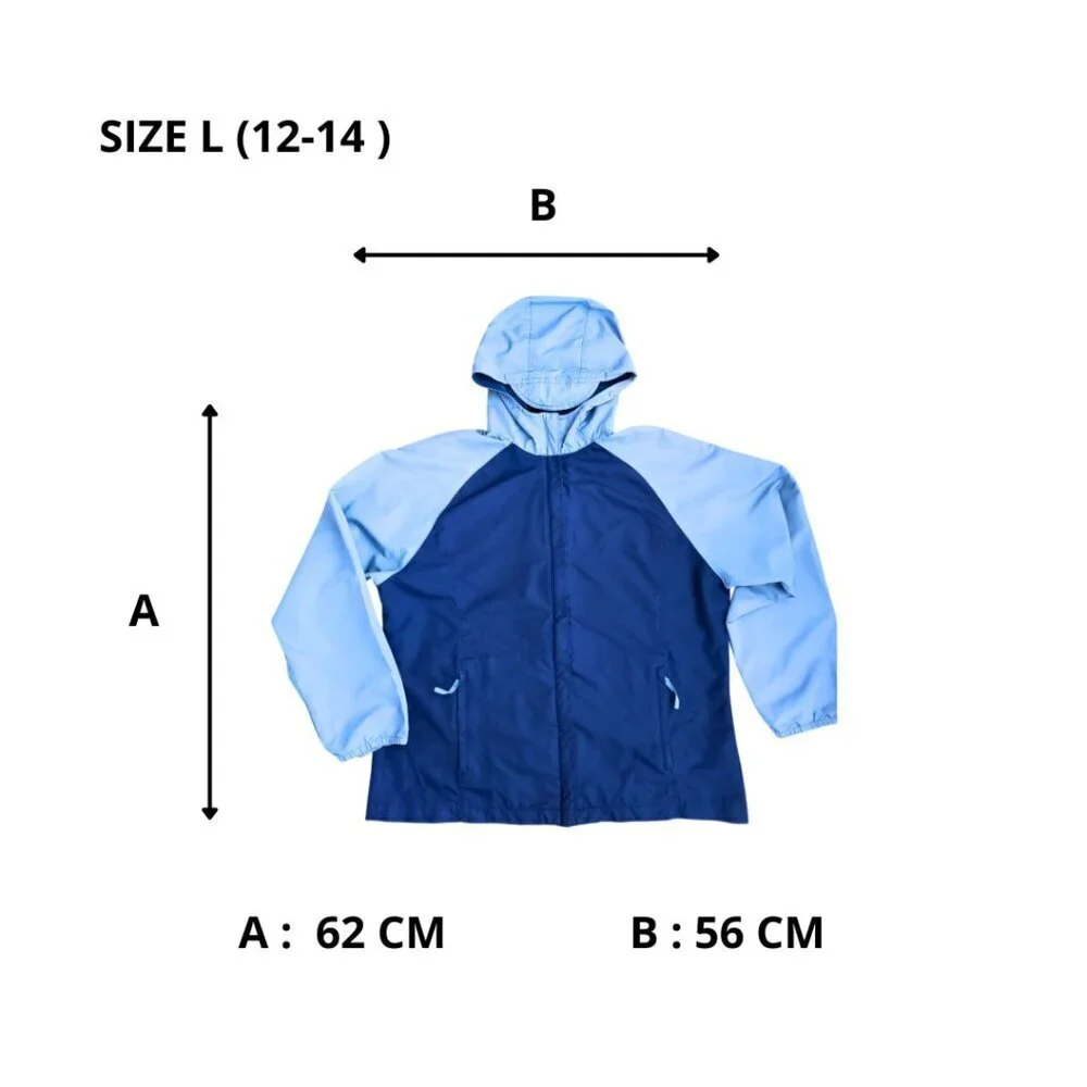 Nike Blue Colorblock Windbreaker Jacket – Youth Size L (12-14)